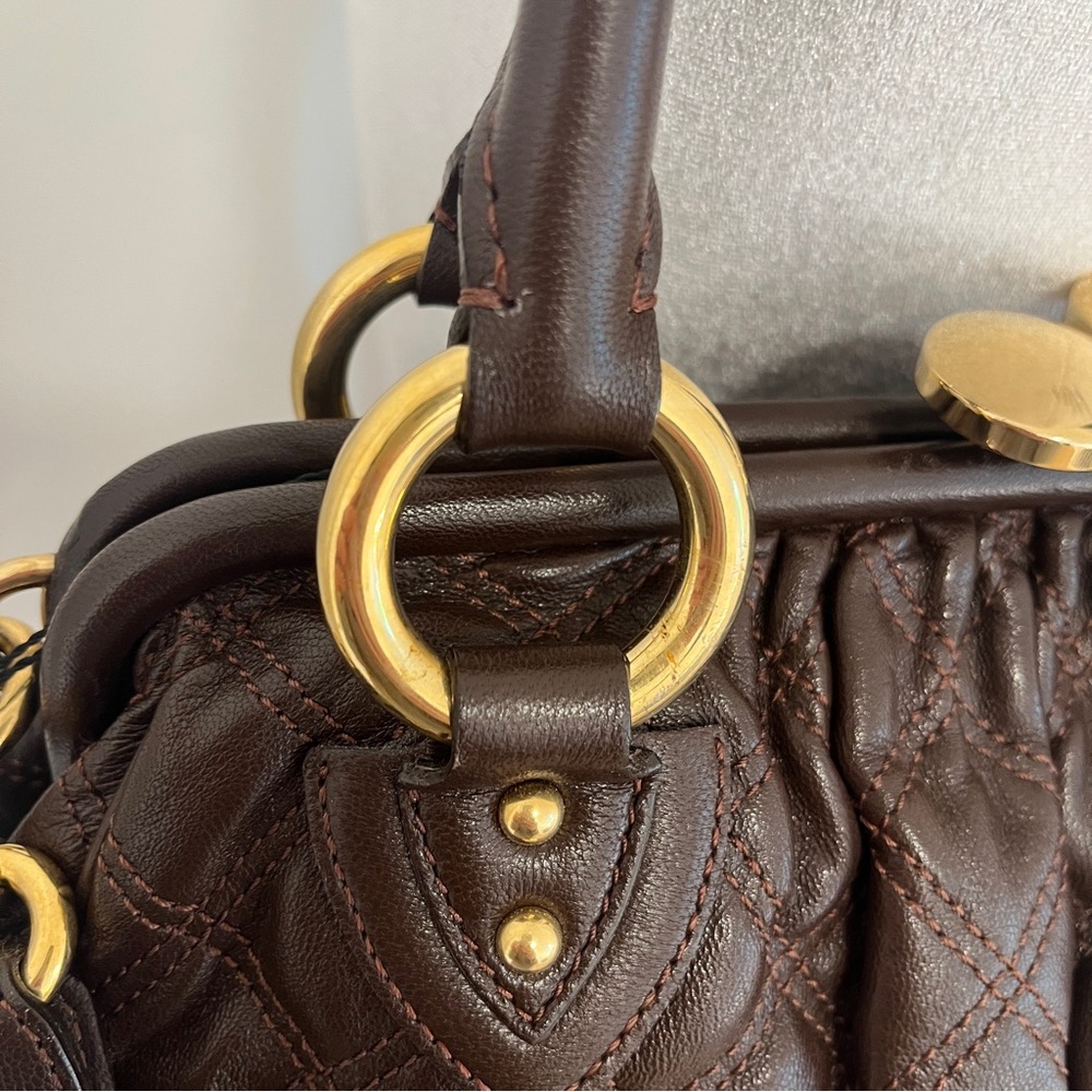 Marc Jacobs Stam Brown Quilted Satchel - Picture 6 of 16